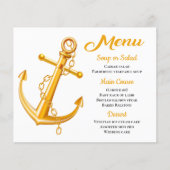 Nautical Menu Anchor Gold Weddenband Summer (Voorkant)