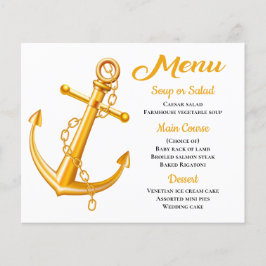 Nautical Menu Anchor Gold Weddenband Summer