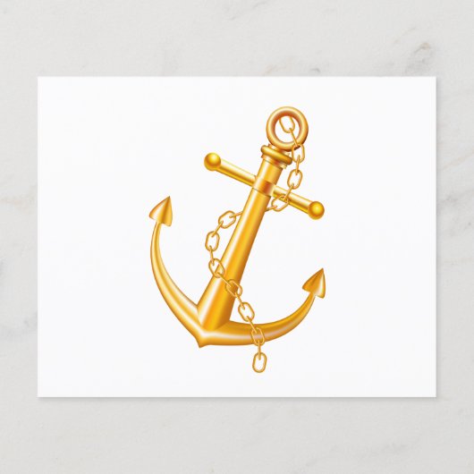 Nautical Menu Anchor Gold Weddenband Summer (Achterkant)