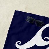 Nautical Mermaid Coastal Navy Blue White Strandlaken (In situ)