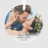 Nautical Merry and Married Holly Berry Foto Ornament (achterkant)