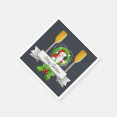 Nautical Merry Kerstmis/Santa/Oars & Life Ring Servet (Hoek)