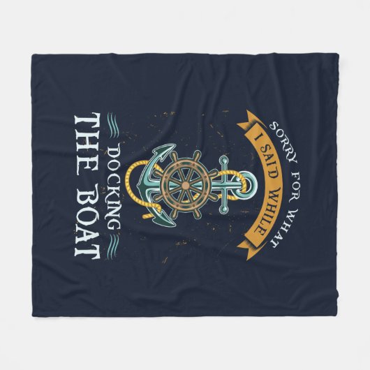 Nautical Message Docking the Boat Anchor and Rope Fleece Deken (Voorkant (Horizontaal))