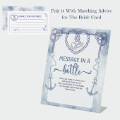 Nautical Message In A Bottle Bridal Shower Advice Reclamebord Met Voetstuk