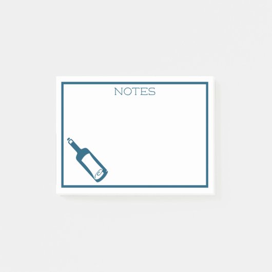 Nautical Message in a Bottle Ocean Blue Post-it® Notes (Voorkant)