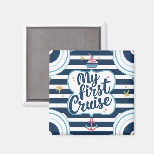 Nautical Mijn eerste cruise Magneet (Voorkant / Achterkant)