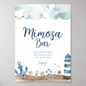 Nautical Mimosa Bar Baby shower Sign. Poster (Voorkant)