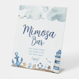 Nautical Mimosa Bar Baby shower Sign. Reclamebord Met Voetstuk