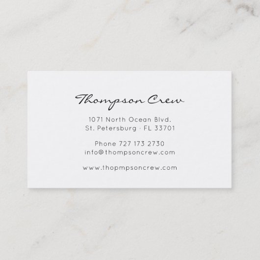 Nautical Minimal Typography Sailing Crew Visitekaartje (Achterkant)