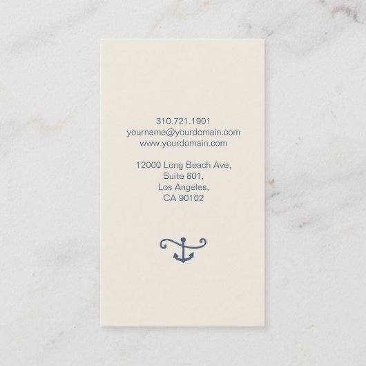 Nautical Minimalistical Visitekaartje Ivory Blue (Achterkant)