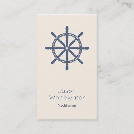 Nautical Minimalistical Visitekaartje Ivory Blue (Voorkant)