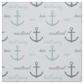 Nautical Mint Blue Anchors Stof (Swatch)