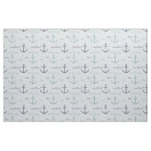 Nautical Mint Blue Anchors Stof (Fat Quarter)