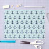 Nautical Mint Polka Dots and Navy Blue Anchors Tissuepapier (Craft)