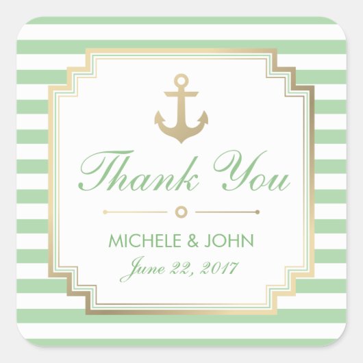 Nautical Mint White Bedankt voor Stickers (Voorkant)