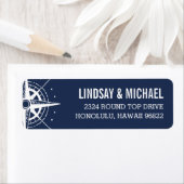 Nautical Modern Compass Return Address Etiket (Insitu)