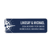 Nautical Modern Compass Return Address Etiket (Voorkant)