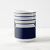 Nautical Modern Navy Blue Gray Monogram Koffiemok (Center)