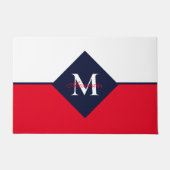 Nautical Modern Navy Blue Monogram Deurmat (Voorkant)