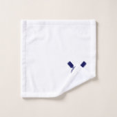 Nautical Modern Navy Blue Monogram Lake House Bad Handdoek (Wasdoekje)