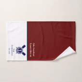 Nautical Modern Navy Blue Monogram Lake House Bad Handdoek (Handdoek)