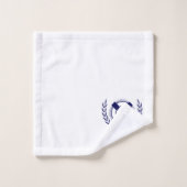 Nautical Modern Navy Blue Monogram Lake House Bath Bad Handdoek (Wasdoekje)