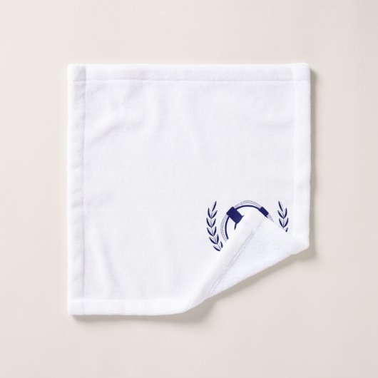 Nautical Modern Navy Blue Monogram Lake House Bath Bad Handdoek (Wasdoekje)