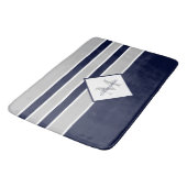 Nautical Modern Navy Gray Monogram Badmat (Gekanteld)