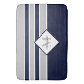 Nautical Modern Navy Gray Monogram Badmat (Voorkant Verticaal)