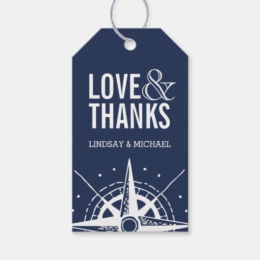 Nautical Modern Wedding Favor Dank je Cadeaulabel (Voorkant)