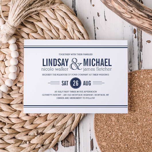 Nautical Modern Wedding Kaart