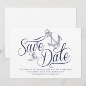Nautical moderne Save the Date Kaart (Voorkant / Achterkant)