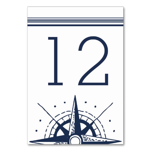 Nautical Moderne Table Number Kaart (Achterkant)