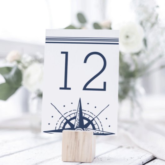 Nautical Moderne Table Number Kaart