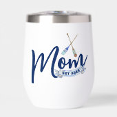 Nautical Moeder Gevestigd Navy Blauwe Waterfles (Voorkant)