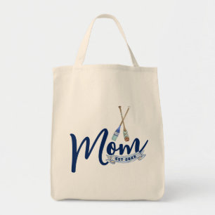Nautical Moeder Opgericht Navy Blauwe Schrift Bood Tote Bag