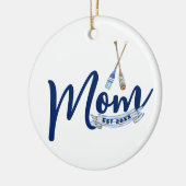 Nautical Mom Established Navy Blue Script  Keramisch Ornament (Links)
