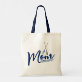 Nautical Mom Established Navy Blue Script Tote Bag (Achterkant)