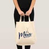 Nautical Mom Established Navy Blue Script Tote Bag (Voorkant (product))