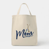 Nautical Mom Established Navy Blue Script Tote Bag (Achterkant)