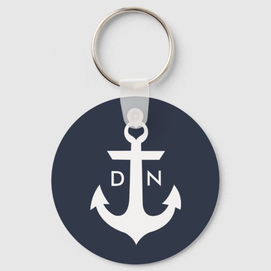 Nautical Monogram Anchor Sleutelhanger (Voorkant)