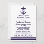 Nautical Monogram Anchor Wedding Rehearsal Dinner Kaart (Voorkant)