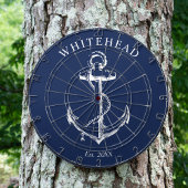 Nautical Monogram Anker Navy Blue Dartbord