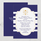 Nautical Monogram Couples Wedding Vrijgezellenfees Kaart (Voorkant / Achterkant)
