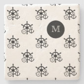 Nautical Monogram Drink Coasters Stenen Onderzetter (Voorkant)