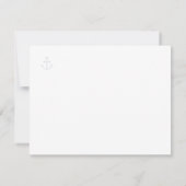 Nautical Monogram Elegant Wedding Stripes Bedankkaart (Achterkant)
