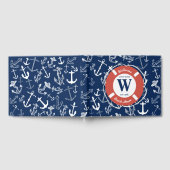 Nautical Monogram Navy Blue Anchor Beach House Gastenboek (Volledig)