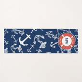 Nautical Monogram Navy Blue Anchor Pattern Yogamat (Voorkant (horizontaal))
