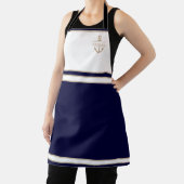 Nautical Monogram Navy Blue Anchor Schort (Insitu)