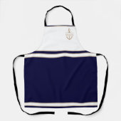 Nautical Monogram Navy Blue Anchor Schort (Voorkant)